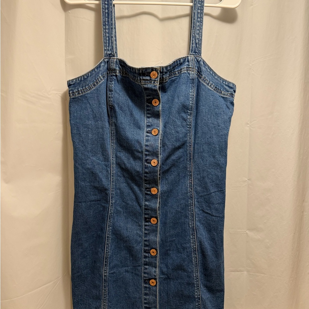 GAP Blue Denim Button-Front Overalls